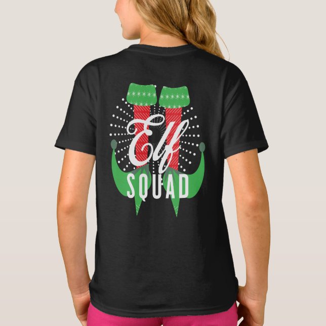Elf Heels Squad jul Helgdag Namn T Shirt (Baksida)