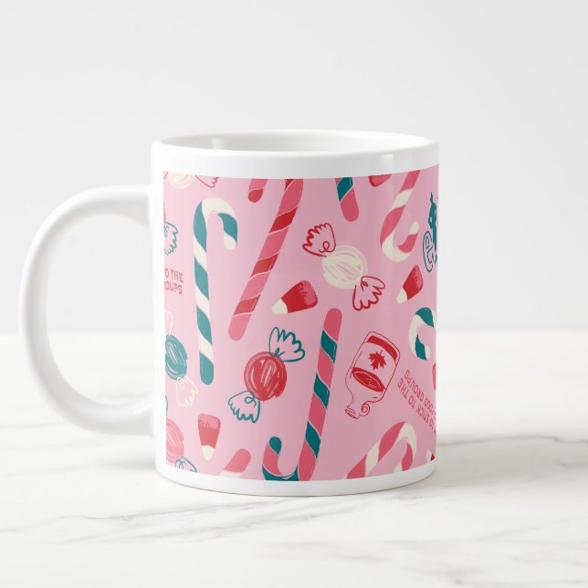 Elf Helgdag Candy Mönster Jumbo Mugg (Vänster)