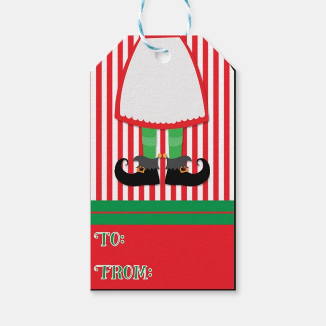 Elf Helgdag Gift-Märkre Presentetikett (Framsidan)