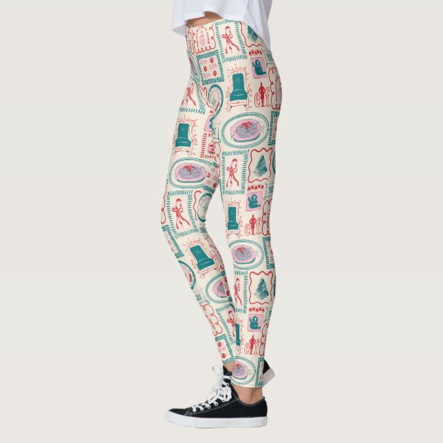 Elf Helgdag Icon Mönster Leggings (Vänster)