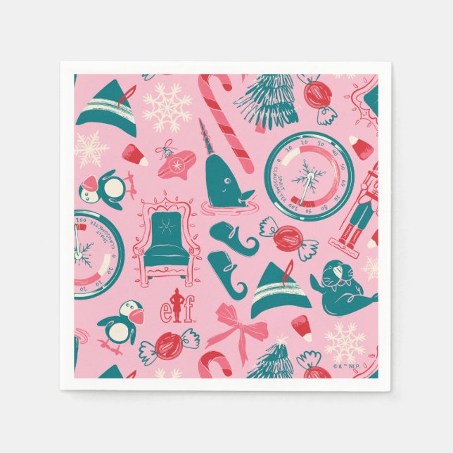 Elf Helgdag-ramikonen Mönster Pappersservett (Framsidan)