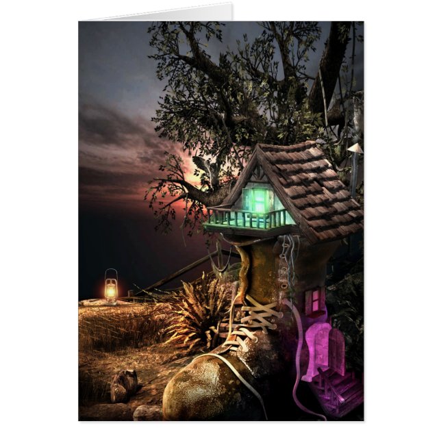 Elf House Hälsningskort (Framsidan)