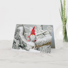 Elf i Ice Storm med Presenter och Red Hat Helgkort