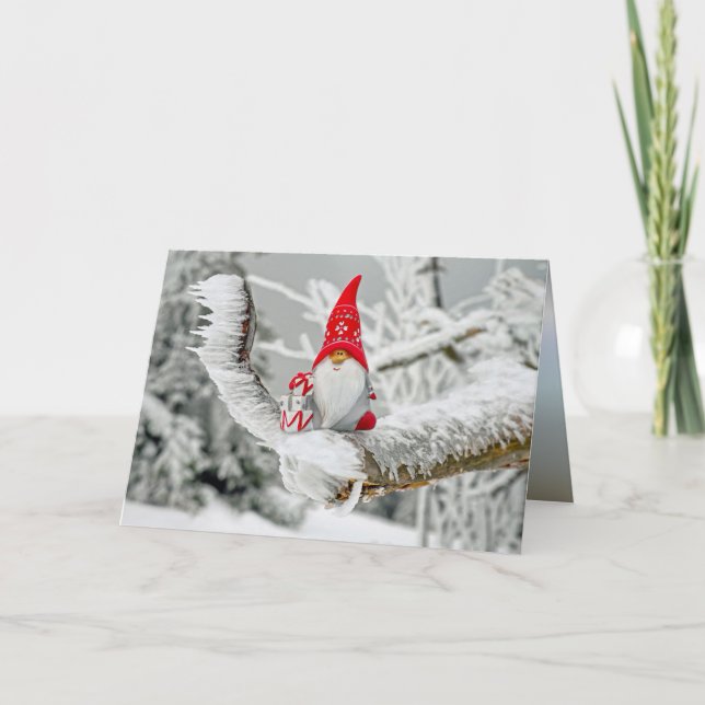 Elf i Ice Storm med Presenter och Red Hat Helgkort (Framsida)