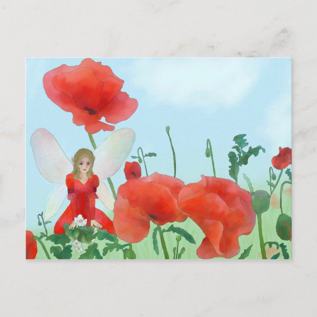 Elf im Mohn Vykort (Framsida)