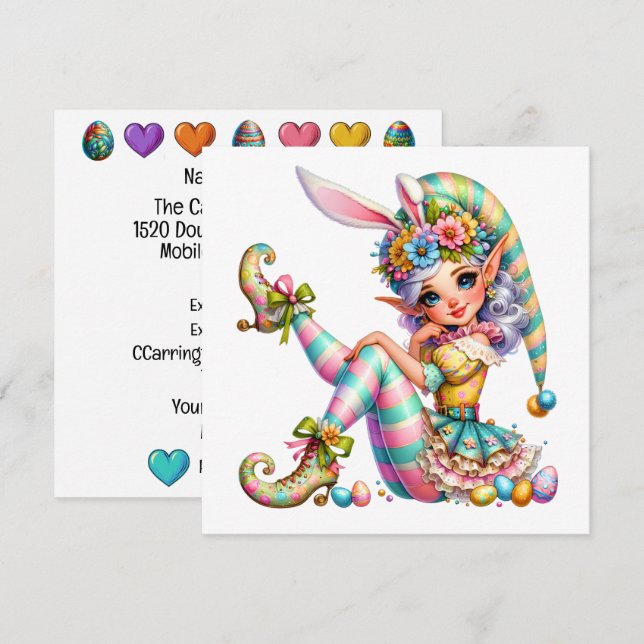 Elf-inbjudan till Elf-tema från Påsk Inbjudningar (Fram/baksida)