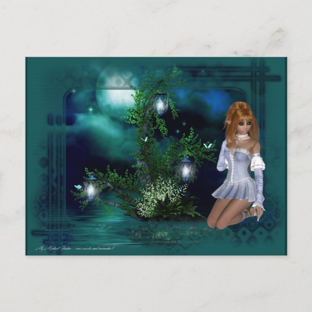 Elf Island Fantasy Design Vykort (Framsida)