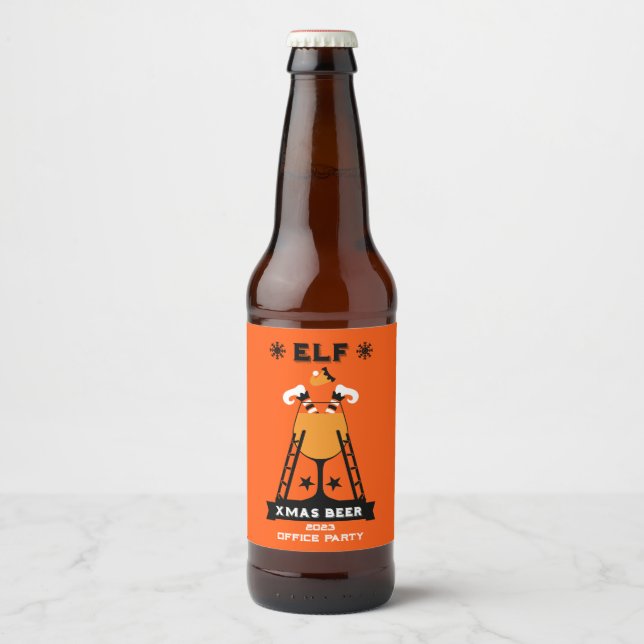 Elf jul Drink Ölflaska Etikett (Framsida)