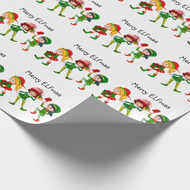 ELF Jul Mönster Wrapping Papper Presentpapper (Hörn)