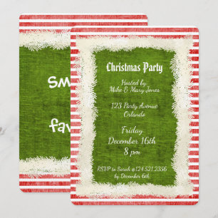 Elf jul Party Theme Red/Grönt Inbjudningar