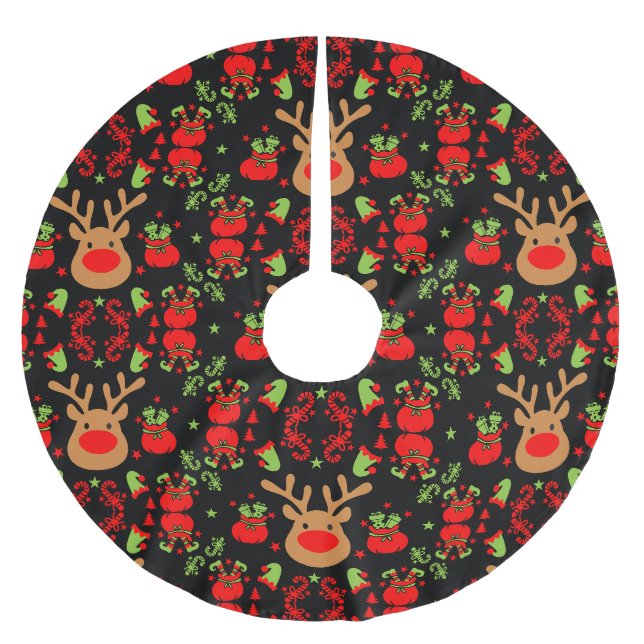 Elf-julafton Julgransmatta Borstad Polyester (Framsidan)