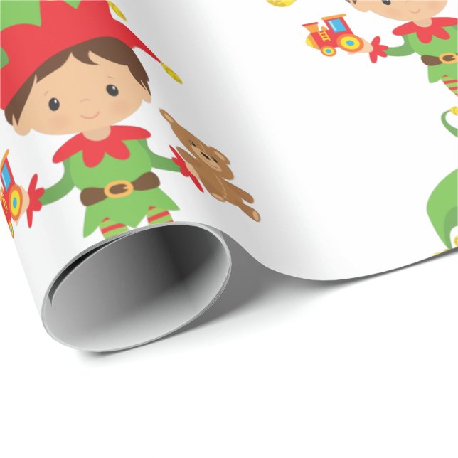 Elf-julafton Papper Presentpapper (Rullad Hörn)