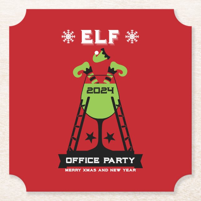 Elf Julafton Party Underlägg Papper (Framsida)