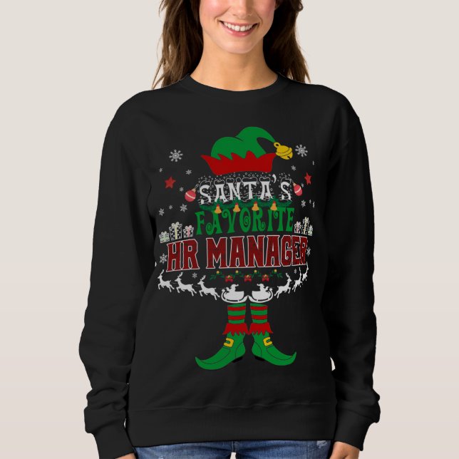 Elf Julafton Santa's Favorite HR Manager Ugly Swea T Shirt (Framsida)