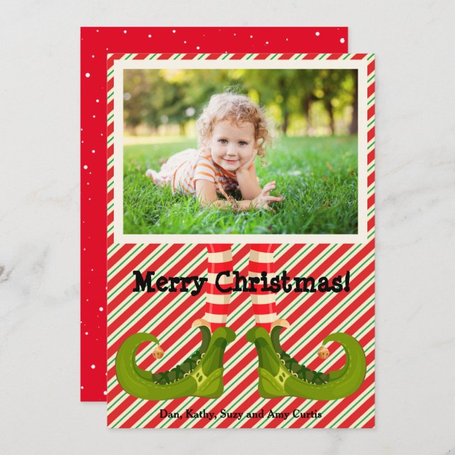 Elf-julfoto Julkort (Fram/baksida)