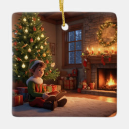 Elf Julgransprydnad Keramik