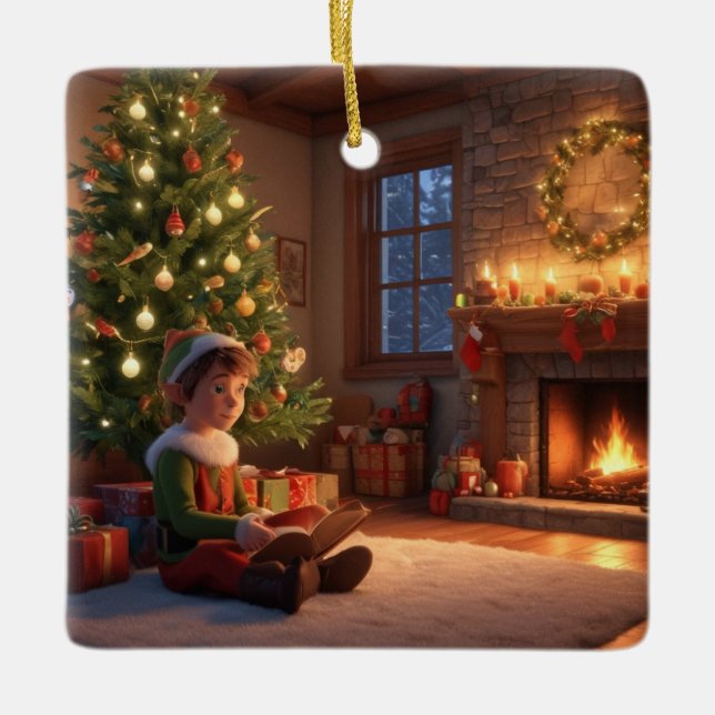 Elf Julgransprydnad Keramik (Framsida)