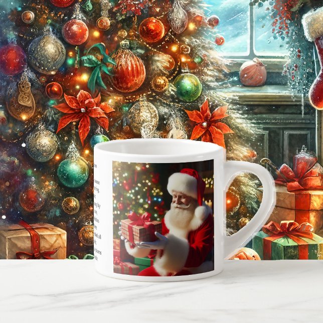 Elf Jultomten Add Child's Namn jul Kväll Kopp Espressomugg (Skapare uppladdad)