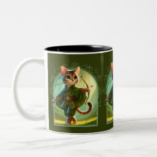 Elf Kattdjur Fantasy Äventyr Två-Tonad Mugg
