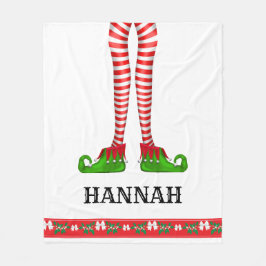 Elf Leg Barns Personlig Julblanket Fleecefilt