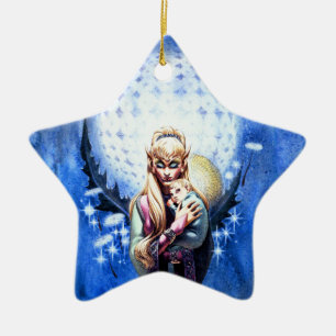 Elf Madonna Julgransprydnad Keramik