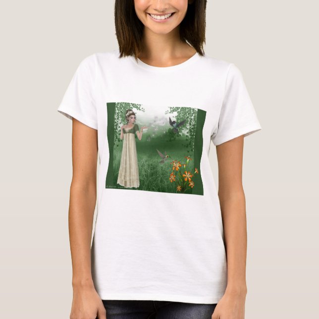 Elf Magic in Grass Fält med Hummingbird Tee Shirt (Framsida)