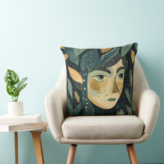 Elf Maiden Lino Skriv ut Kudde