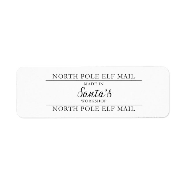 Elf Mail | Helgdag Stickers Returadress Etikett (Framsidan)