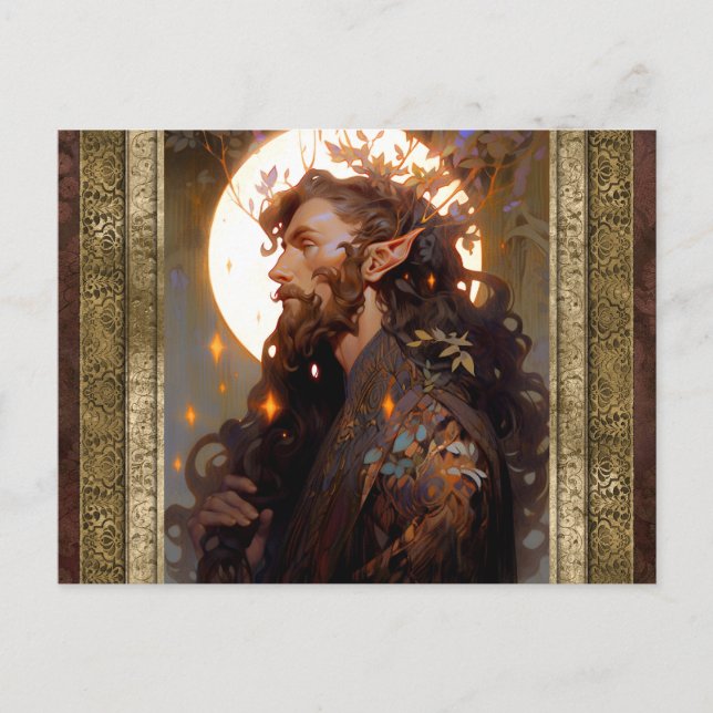Elf Man Fantasy Art Vykort (Framsida)