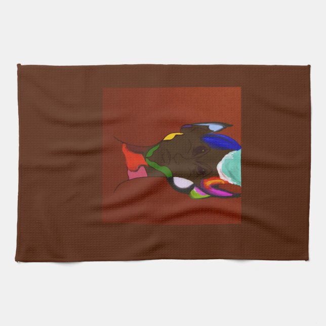 Elf Map Art Kitchen Towel Kökshandduk (Horisontell)