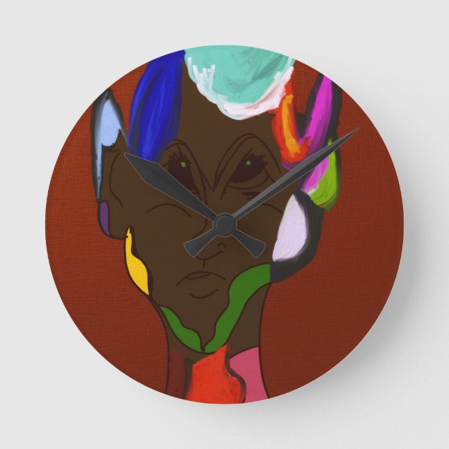 Elf Map Art  Rund Klocka (Framsida)