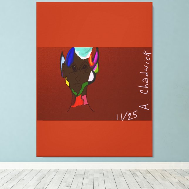 Elf Map Art Stretched Canvas Print (Insitu (trägolv))