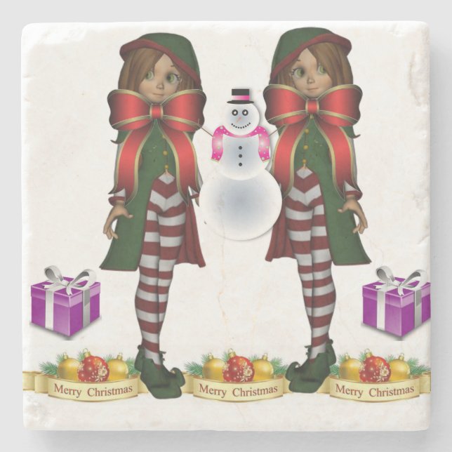 Elf Marble Stone Underlägg jul (Framsidan)