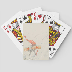 Elf med Julklapp, gammal illustration Casinokort