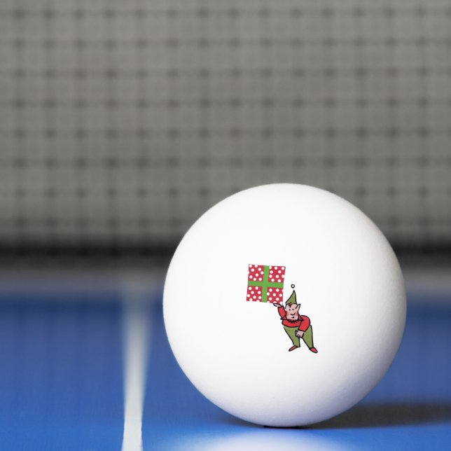 Elf med Polka Dot Gift 3-stjärnig pingpong boll (Netto)