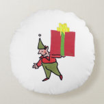 Elf Med röd box runt grönt poly vid kudde<br><div class="desc">Elf With Red Box dekorativ kudde är till för att människor tittar sprida glädje över julsäsongen och tecknad fläkt. Elf With Red Box är Steamy Raimon original tecknad art.</div>