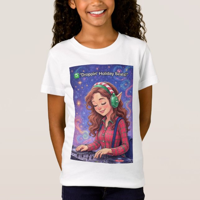 Elf on the Decks – Droppin’ Holiday Beats girls2 T Shirt (Framsida)