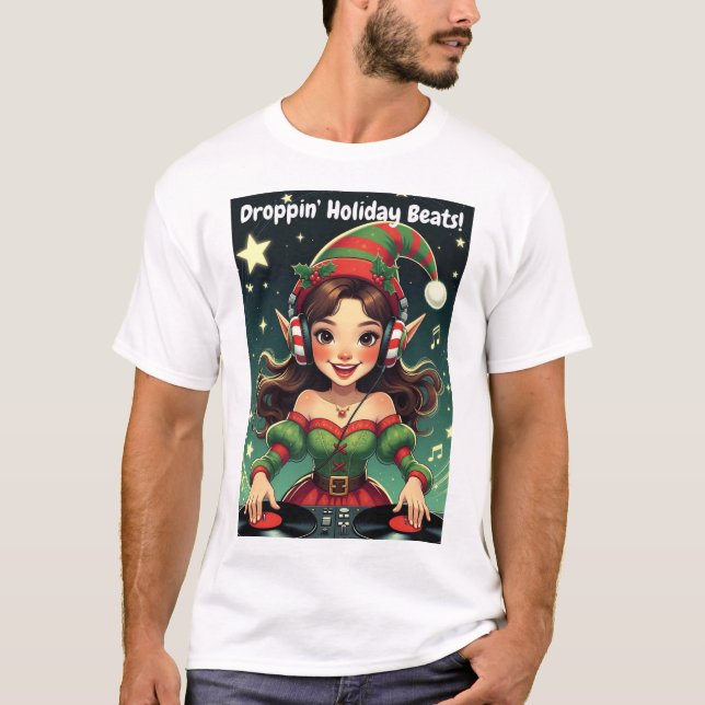 Elf on the Decks – Droppin’ Holiday Beats T Shirt (Framsida)