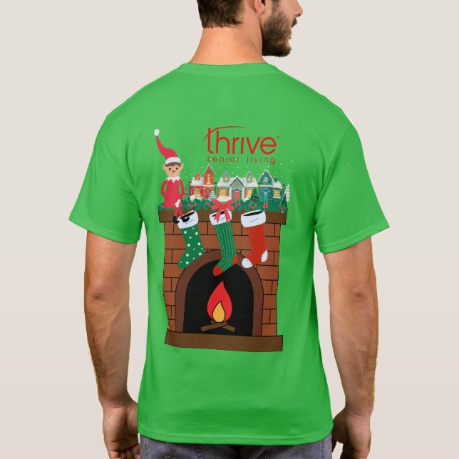 Elf on the Mantel Thrive TShirt T Shirt (Baksida)