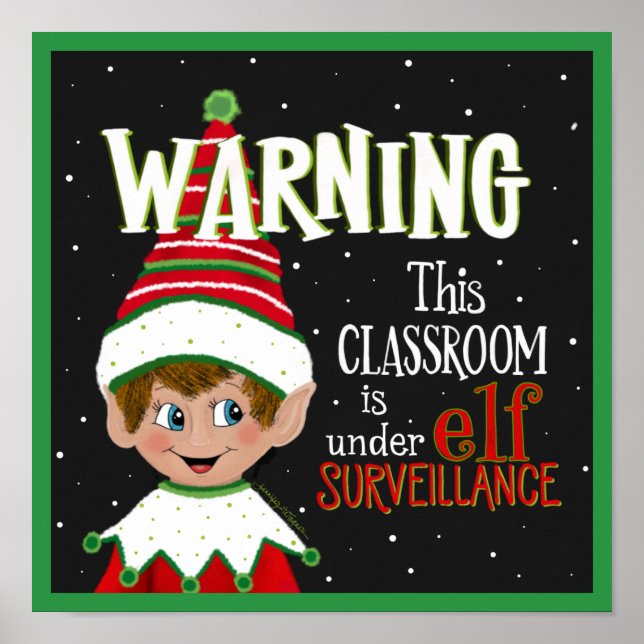 Elf-övervakning i Cute Classroom Poster (Framsidan)