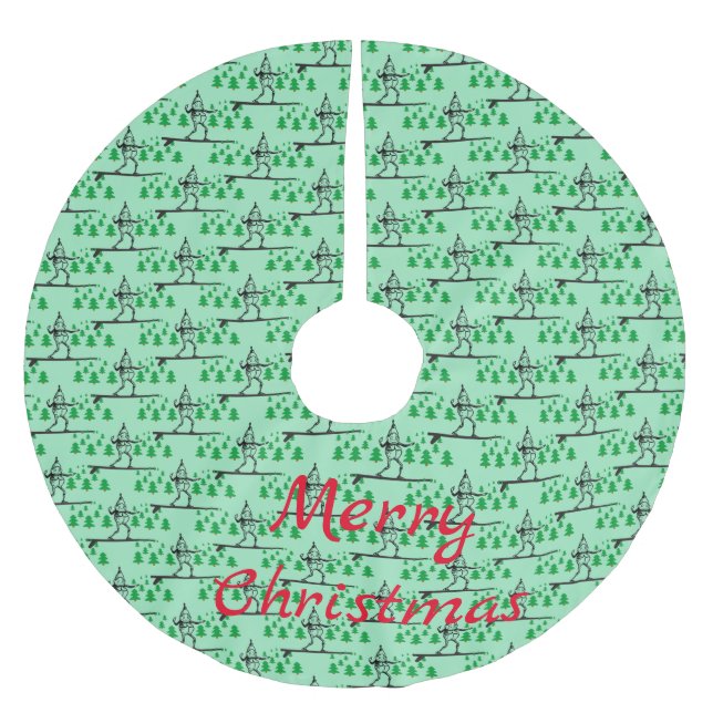 Elf på en surfboard Thunder_Cove Julgransmatta Borstad Polyester (Framsidan)