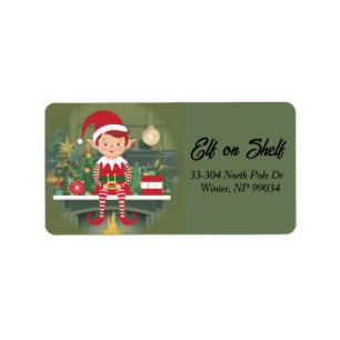 Elf på Shelf Return-adressetikett Adressetikett