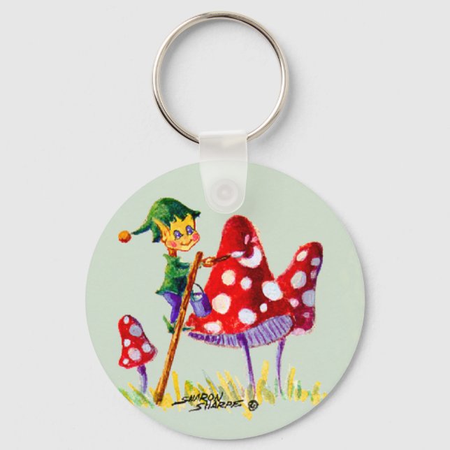 ELF PAINTIN MUSHROOM MED SHARON SHARPE NYCKELRING (Framsida)
