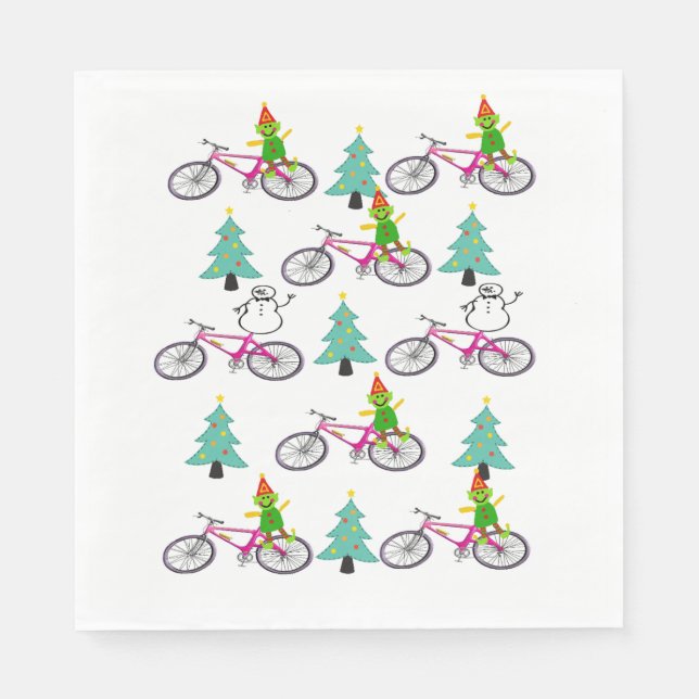 Elf Papper Napkins, God jul Träd Pappersservett (Framsidan)