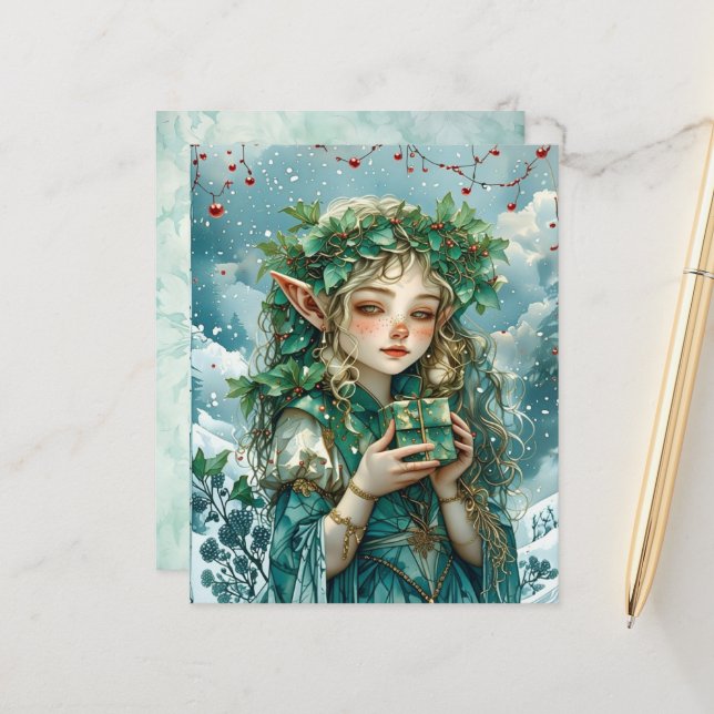 Elf Princess Christmas Scrapbook Paper (Fram/Back In Situ)