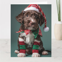 Elf Puppy-julkort för högkapacitetsstolpe Kort