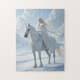 Elf Queen on Majestic White Horse Pussel