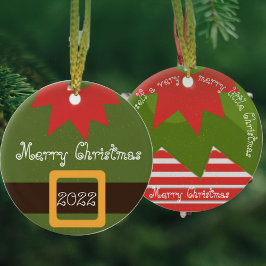 Elf Red Grönt har din egen lilla jul Julgransprydnad Keramik