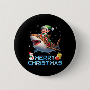Elf Riding Tiger Shark Snögubbe nuvarande Merry Ch Knapp