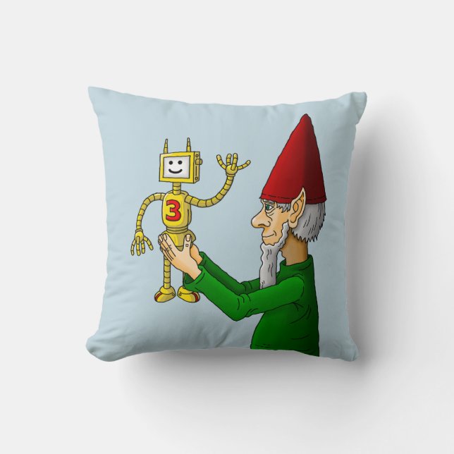 Elf & Robot från Santa's Workshop Kudde (Framsida)